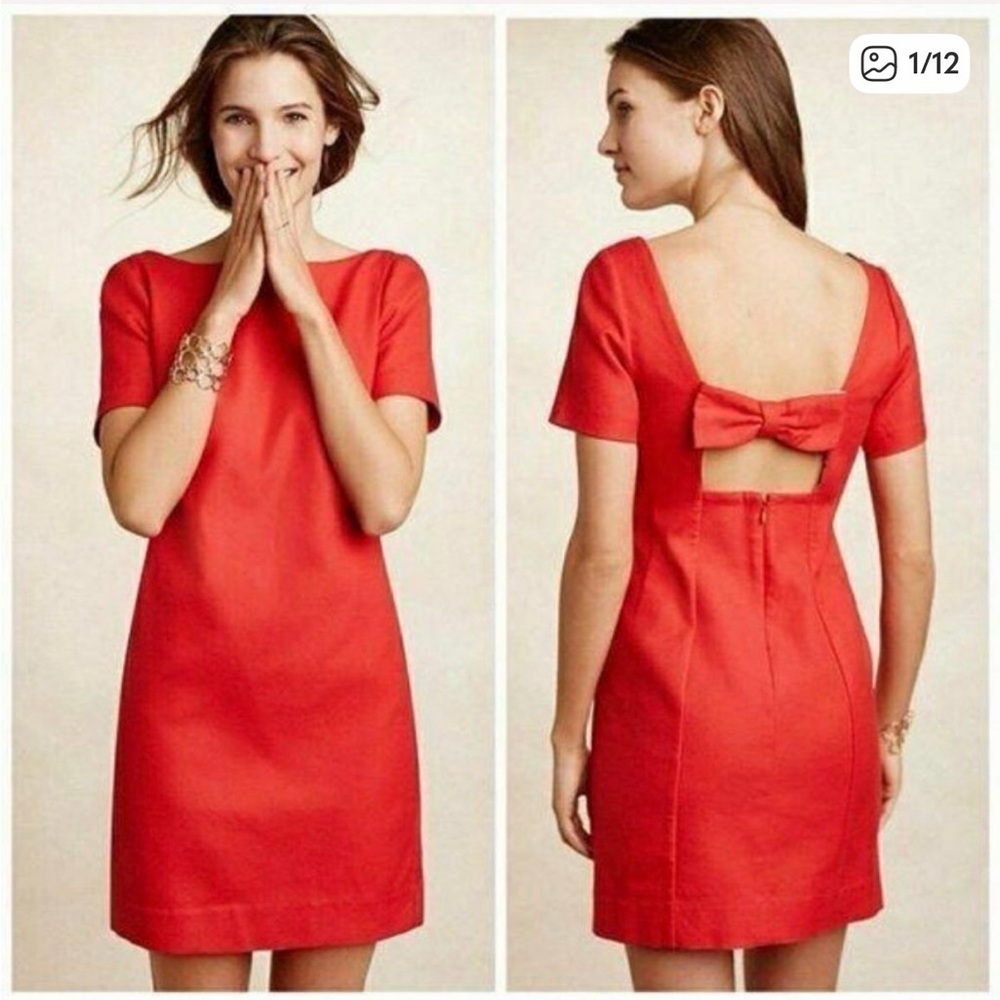 Anthropologie MAEVE Alexia Bow-Back Shift Dress Size 10 Women Cocktail Summer